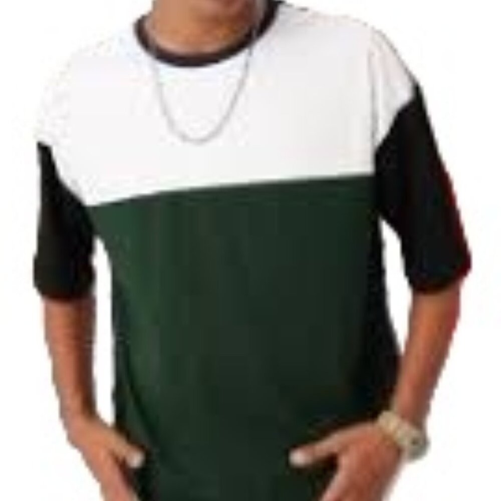 Antigua Men's Cotton Blend Color Block Short Sleeve Crew Neck Tee Shirt
